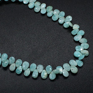 Amazonite naturelle 6x4mm Poire verte Briolette perles coupées 8 pouces brin perles de pierres précieuses - Product Image 4