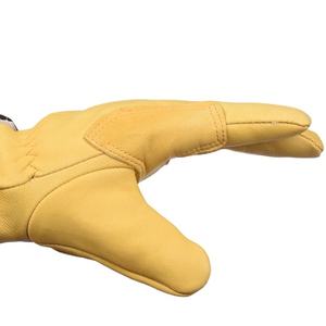 Guantes de conducción de piel de oveja genuina amarilla-Color personalizable y logotipo Cómodo uso en las cuatro estaciones - Product Image 3