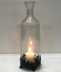 Bougeoir en verre et métal de haute qualité, 1 pièce, support léger, décoration de maison et de fête, nouvel Design - Product Image 3