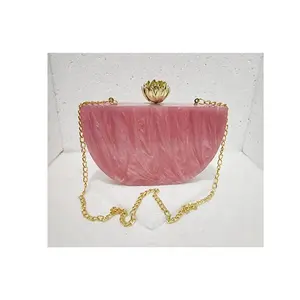 Half Ronde Mooie Roze Hars Avond Clutch Bag