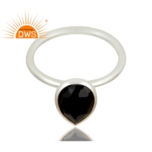Black Onyx Gemstone Bezel <b>Set</b> Stackable <b>Ring</b> Jewelry Manufacturer Handmade Solid 925 <b>Sterling</b> <b>Silver</b> Jewelry Wholesaler - Product Image 2