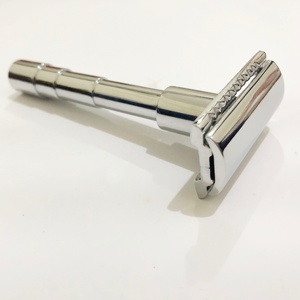 Mens Straight Blades Safety <b>Razor</b> Brass Stainless Steel Double Edge Shaving <b>Razor</b> - Product Image 6