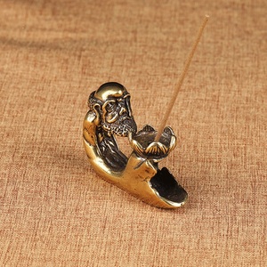 Bodhidharma antenato riflusso bruciatore di incenso ornamenti Zen in ottone bruciatore di incenso - Product Image 4