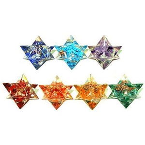 Haute Qualité Pierre Précieuse Sept Chakra Orgonite Merkaba Étoile Ensemble En Gros Agate Cristaux De Guérison Naturels Merkaba Étoile; Grossiste - Product Image 1