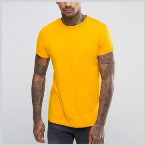 Vente en gros T-Shirt classique en tricot uni pour hommes couleur personnalisée pur coton coupe longue surdimensionnée motif de logo personnalisé respirant rapide - Product Image 4