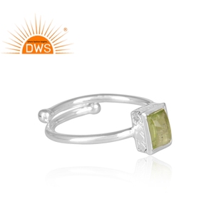 Natural Peridot Gemstone <b>Ring</b> Jewelry Wholesaler Fine 925 Sterling <b>Silver</b> <b>Adjustable</b> Band <b>Ring</b> Jewelry Manufacturer - Product Image 3