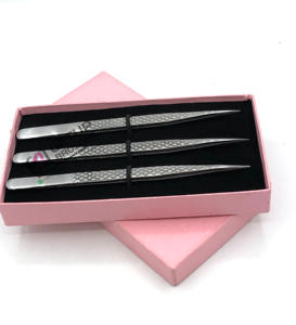 Pince à épiler d'extension de cils à poignée diamantée en acier inoxydable de haute qualité Nouveau style Slim Straight avec Logo personnalisé Instrument de beauté - Product Image 5