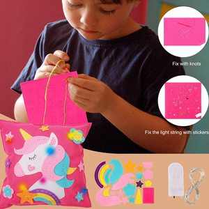 Suministros de Arte y manualidades para niños, decoración de unicornio cuadrado precortada, almohada de fieltro, <span class=keywords><strong>kit</strong></span> de costura artesanal, conjunto artesanal para niños, retales para aprendizaje - Product Image 4