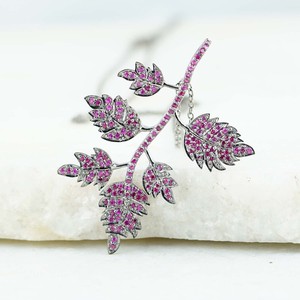Natural <b>Ruby</b> Gemstone Oxidized 925 Silver Leaf Shape Handmade Pendant Chain <b>Necklace</b> Fine Jewelry Wholesale - Product Image 6