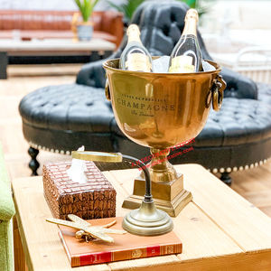 Customized Logo Tabletop Wine Cooler <b>Gold</b> Finished Aluminum <b>Ice</b> <b>Bucket</b> for Party Beverage Cooler with Personalized Touch - Product Image 2