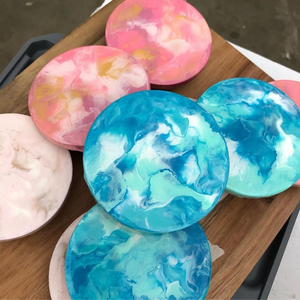 Tapis de Table en résine blanche, ensembles de Table de salle à manger pour un Design classique, logo personnalisé, dessous de verre rond en résine - Product Image 5