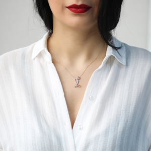Collier à breloques en pierre de Zircon pour mère et bébé, pendentif turc fait à la main, vente en gros, bijoux en argent Sterling 925 - Product Image 2