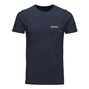 Camiseta de poliéster en blanco para hombre, camisa informal de cuello redondo, de licra, diseño de logotipo personalizado, liso, teñido, sólido, de punto - Product Image 1