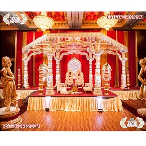 Mandap traditionnel Kalyan pour mariage royal, magnifique mariage indien du Sud, mandap moderne, décoration de mariage indien du Sud, Royaume-Uni - Product Image 1