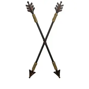 แผ่นโลหะตกแต่งผนังรูปลูกศรคู่แบบหนา  งานเหล็กดัดหายาก  แผ่นโลหะตกแต่งผนังเหล็กดัด  ผลิตภัณฑ์สั่งทำพิเศษ  งานศิลปะติดผนัง - Product Image 1