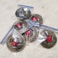 Broche écossaise pour kilt à motif tigre et carreaux écossais pour homme, ornée de pierres TT-735 PK