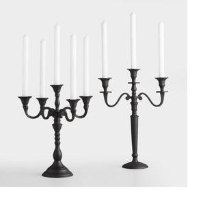 Portavelas de Metal negro brillante para decoración del hogar, soporte de 3 brazos para decoración de bodas - Product Image 1