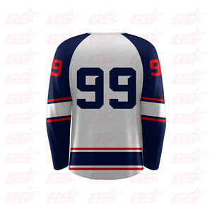 High quality vintage funny sublimation embroidered long sleeve custom man ice hockey jersey - Product Image 2