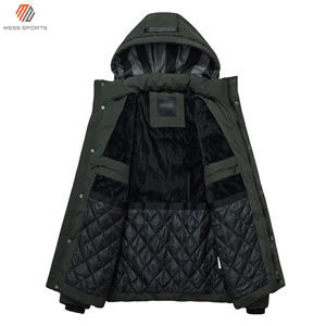 Chaqueta Acolchada Ligera Reversible y Transpirable para Hombre, Marca MESS SPORTS, con Capucha, para Invierno, Informal, para Exteriores, Ultraligera, de Poliéster/Algodón - Product Image 2