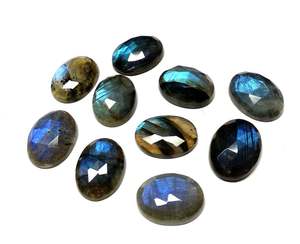 Vente en gros cabochon de haute qualité AAA ovale taille rose 10x12mm naturel bleu Labradorite IGI certifié traité thermiquement pierres précieuses en vrac - Product Image 4