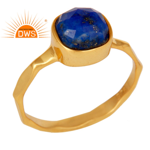 Blue Natural <b>Lapis</b> <b>Lazuli</b> Gemstone Stackable <b>Ring</b> Jewelry Manufacturer Solid Sterling Silver Gold Plated <b>Ring</b> Silver Jewelry - Product Image 1
