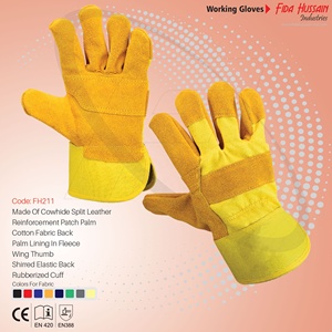 Guantes de aparejo canadiense de alta calidad con guantes de cuero de vaca de Palma reforzada de Pakistán Guantes DE TRABAJO Arbeitshandschuhe - Product Image 6