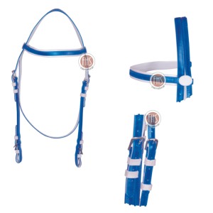 Brida para Caballo Barcoo Personalizada de Cuero Azul FHS RBH002 - Product Image 1