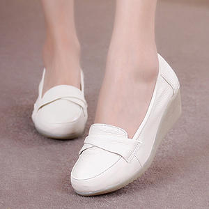 <span class=keywords><strong>Scarpe</strong></span> da Infermiera Antiscivolo in Pelle di Vacchetta per Donne, <span class=keywords><strong>Comode</strong></span> per il <span class=keywords><strong>Lavoro</strong></span> Ospedaliero, con Fodera in Vera Pelle, Colore Bianco - Product Image 4