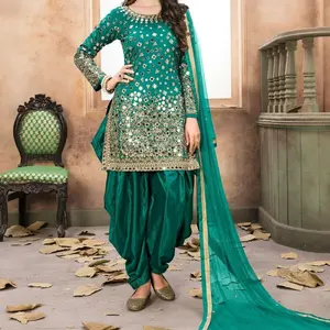 Bollywood Salwar Kameez Nhà Thiết Kế Pakistan Ấn Độ Punjabi Dhoti Trang Phục Dự Tiệc Váy Vải Eid Bộ Sưu Tập Bán Váy 2022