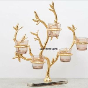 เชิงเทียนทองคำเปลวดีไซน์เนอร์ทรงสูงเชิงเทียนติดผนังเชิงเทียนตกแต่งทันสมัยใหม่สำหรับบ้านโรงแรมร้านอาหารของตกแต่ง - Product Image 3