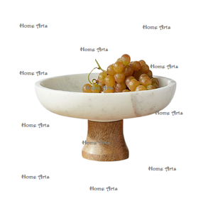 Juego de 3 Tazones Redondos para Frutas, Diseño Fantástico, Tazón de Mármol para Servir Alimentos con Base de Latón, para Uso en el Hogar y Hoteles - Product Image 2