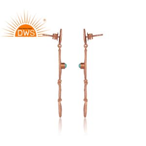 Boucles d'oreilles pendantes en argent Sterling 925, bijou fait de pierres précieuses couleur Rose, zircon naturel, fabrication de bijoux - Product Image 3