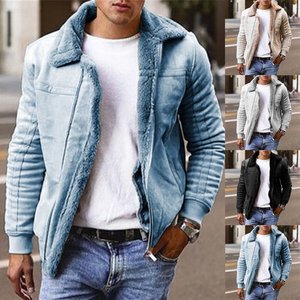 Wings Traders Veste en cuir de fourrure de haute qualité pour hommes Fermeture éclair Hip Hop Design Mouton Coton Plus Size Collection Saison d'hiver - Product Image 6
