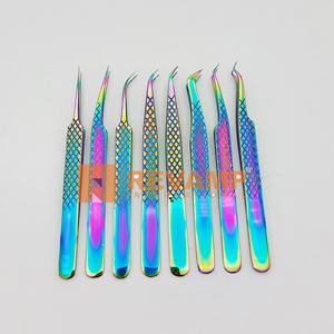 High Quality Custom Logo Sustainable Stainless Steel Lash <b>Tweezers</b> Pointed Fiber Eyelash Extension <b>Tweezers</b> Beauty Use Private - Product Image 2