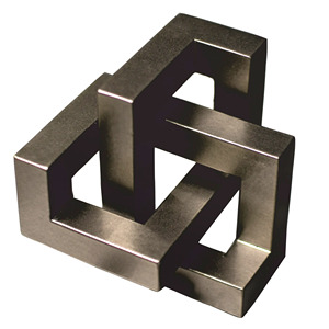 Mini sculpture géométrique en acier noué, élément de décoration, minimalisme, design d'intérieur, décoration géométrique pour la décoration de table - Product Image 1