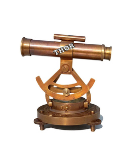Marrón antiguo náutico Alidade telescópico artículo de latón completo telescopio de trabajo de 6 "pulgadas con brújula decoración de oficina - Product Image 3