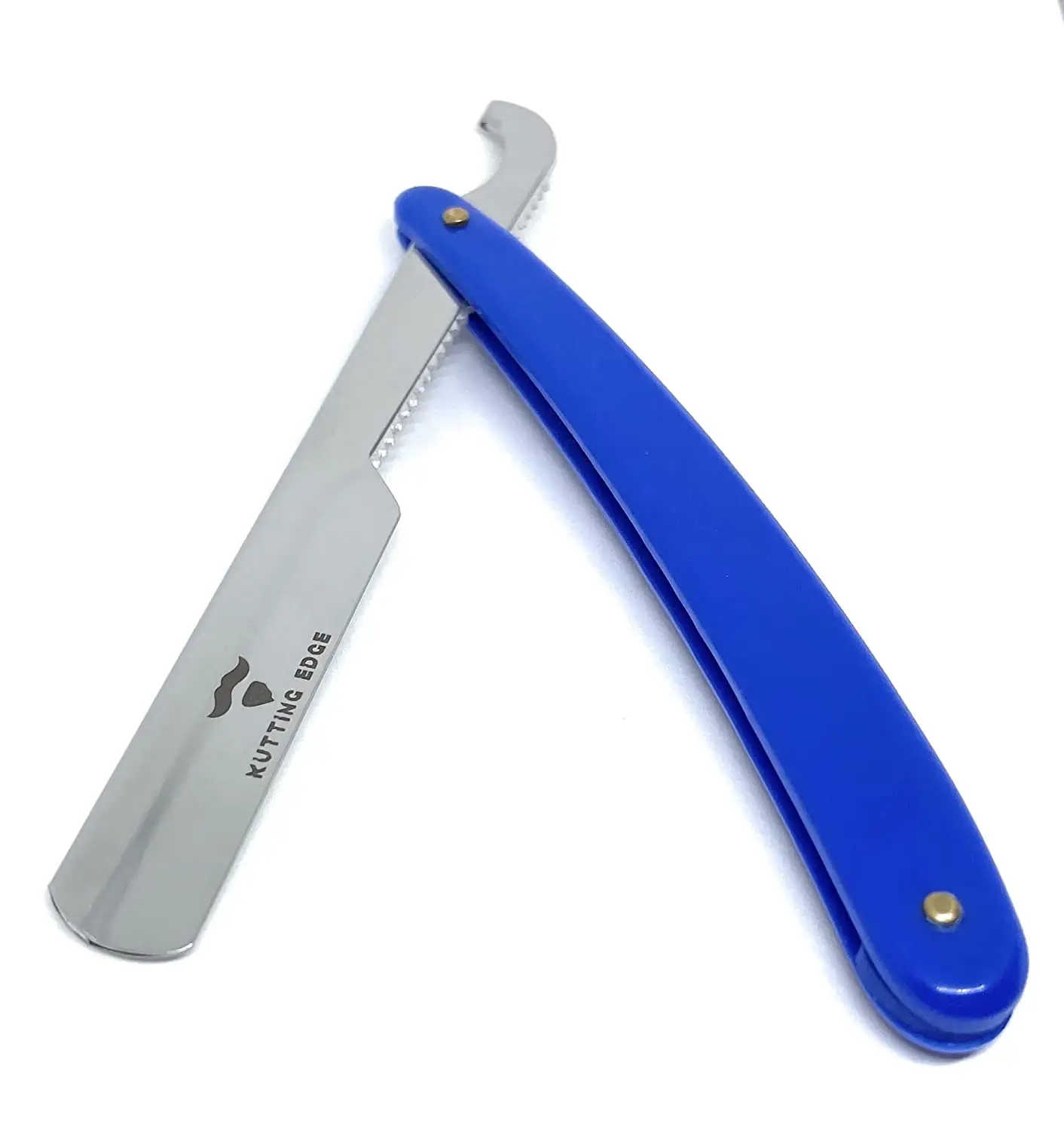 Turkish Style Barber Razor Blue Straight Razor Steel Folding Shaving Knife Cut throat Barber Razor Hair Removal Tool