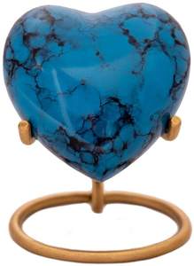 Urnes de crémation souvenir de cœur avec boîte en velours et cœur Stand By Brassworld fournitures de funérailles indiennes - Product Image 3