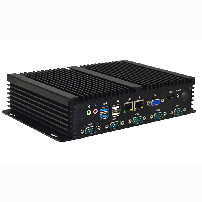Integrado Mini PC sin ventilador x86 CPU J1900 Quad Core 3G/4G wifi ordenador industrial