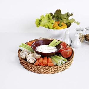 Vietnam Handmade <b>Rattan</b> Serving Tray Decorative Bamboo Food Round Serving Tray for Home Wholesale Fruit Basket <b>Coffee</b> <b>Table</b> Tray - Product Image 5
