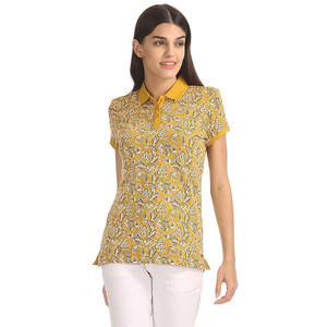 Polo de Golf de poliéster de alta calidad para mujer, uniforme de trabajo de negocios corto personalizable, impresión por sublimación personalizada sólida - Product Image 1