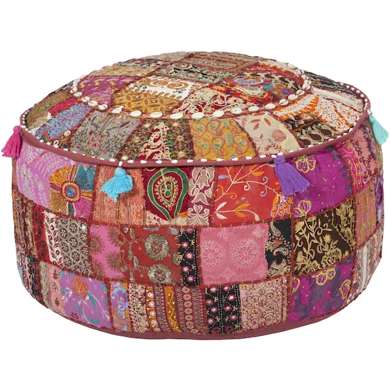 En İyi kalite el yapımı osmanlı tabure Sette Bohemian işlemeli Patchwork Vintage Saree eski Boho çingene hint osmanlı puf