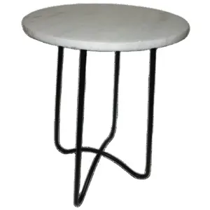 Tavolino rotondo in metallo con piano in marmo design di tendenza alla moda nuove basi per tavolino in pietra personalizzate nero