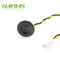 Haut-parleur mini Mylar personnalisé 32 ohms avec conducteur en cuivre et isolation en PVC, câble 24AWG, connecteur 2 broches, série OBO 23032F