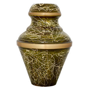 Handmade Customized Enameled Embossed Urn Brass Cremation Urns With Multiple Designs - Product Image 1