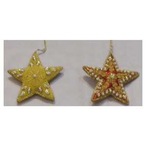 Attractive Christmas Star Hanging Ornament With Beaded Work - Product Image 1