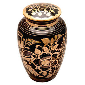 Urna de Metal con grabado de flor azul para cenizas, urna de cremación para adultos, estilo americano/europeo - Product Image 6