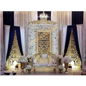 Marco Dorado Tallado para Decoración de Bodas, Marco Moderno para Fondo de Escenario de Boda, Marco Dorado Tallado para Recepción, Canadá - Product Image 1