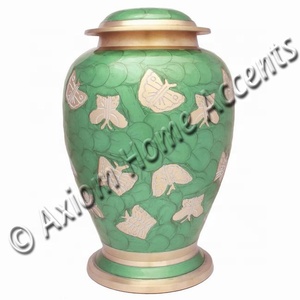 Urna de cremación de latón para adultos, esmalte azul de mariposa, urna de cremación de Metal, niquelado por Axiom, acentos para el hogar, superventas - Product Image 5