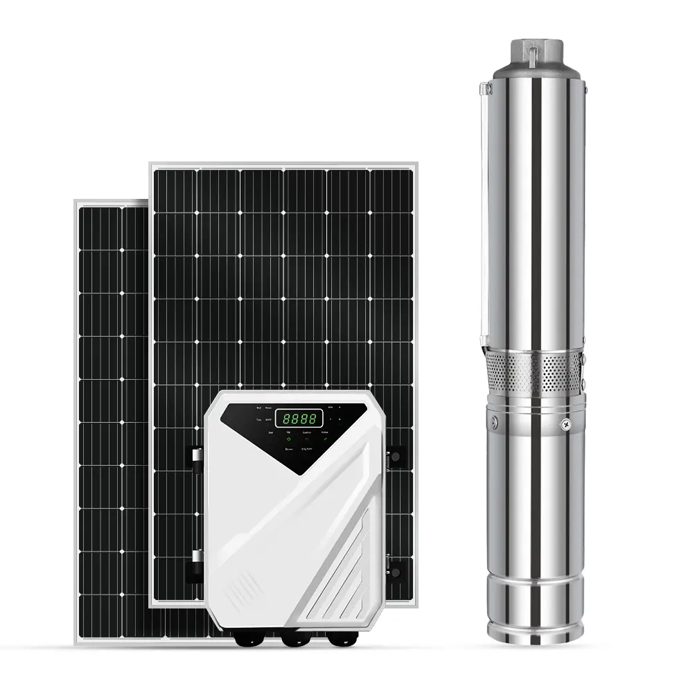 Sunpal 2 3 4 بوصة AC DC الشمسية مضخة مياه غاطسة كيت 1Hp 2Hp مع تحكم MPPT